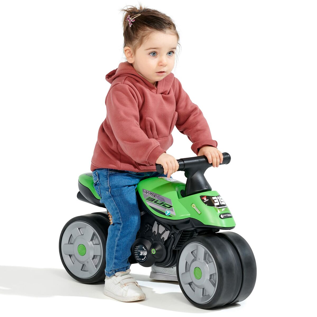 Bērnu atspērienu auto Motocikls Falk Baby Moto Team Bud Racing