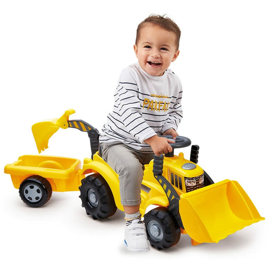 Atspērienu auto Ecoiffier Carrier Dzeltens Traktors Bērnu