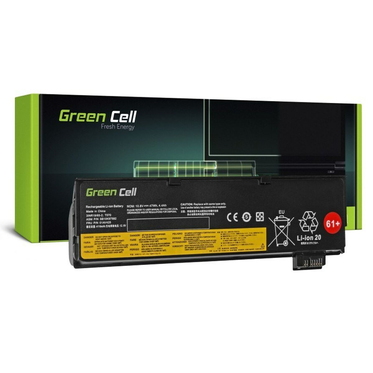 Portatīvā datora baterija Green Cell LE95 Melns 4400 mAh