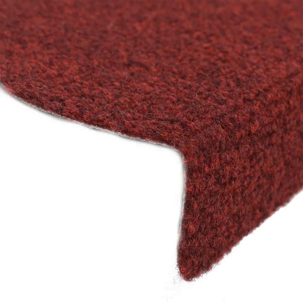 kāpņu paklāji, 15 gab., pašlīmējoši, 56x17x3 cm, sarkani
