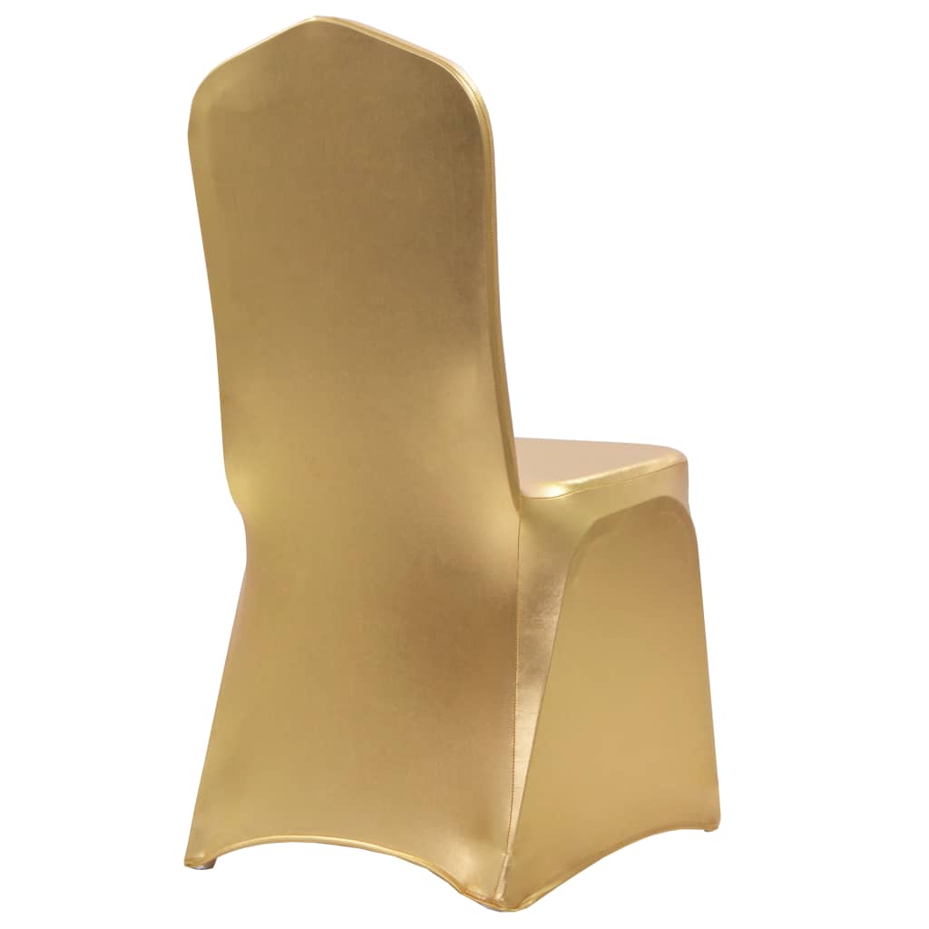 krēslu pārvalki, 6 gab., elastīgi, zelta krāsa