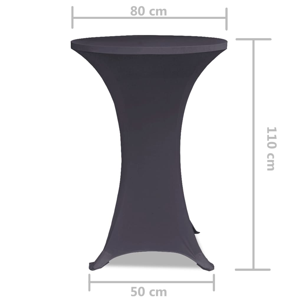 elastīgi galdu pārvalki, 2 gab., 80 cm, antracīta pelēki
