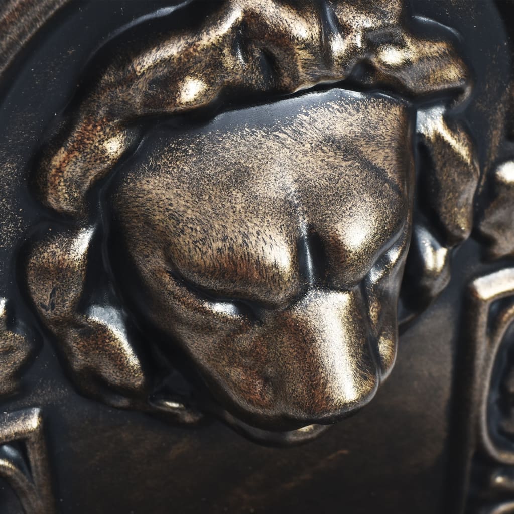 sienas strūklaka, lauvas galvas dizains, bronzas krāsa