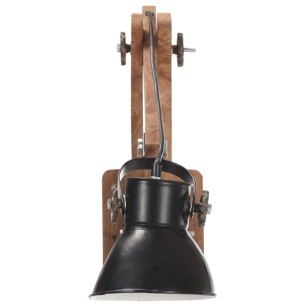 sienas lampa, industriāls stils, melna, apaļa, E27