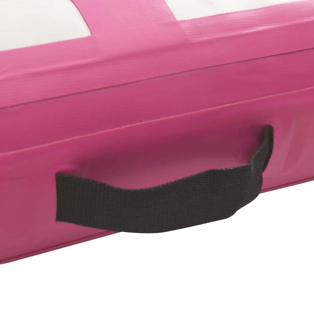 piepūšams vingrošanas paklājs ar pumpi, 500x100x15 cm, rozā PVC