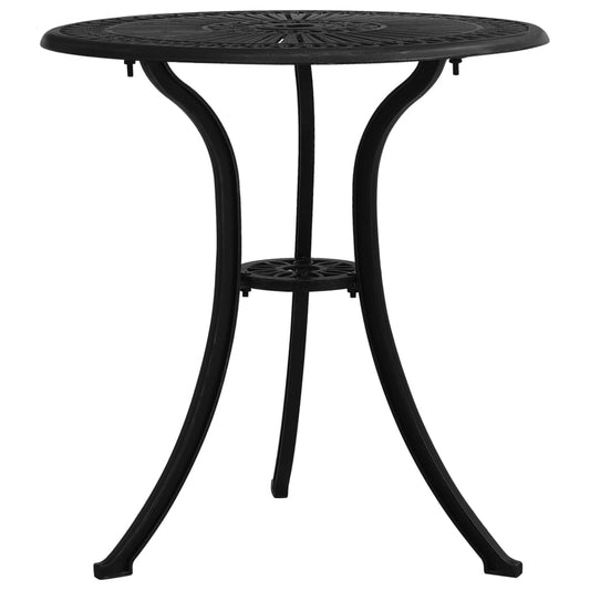 dārza galds, melns, 62x62x65 cm, liets alumīnijs