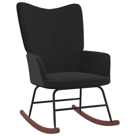 šūpuļkrēsls, melns, samts un PVC