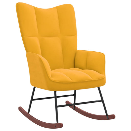 vidaXL šūpuļkrēsls, sinepju dzeltens samts
