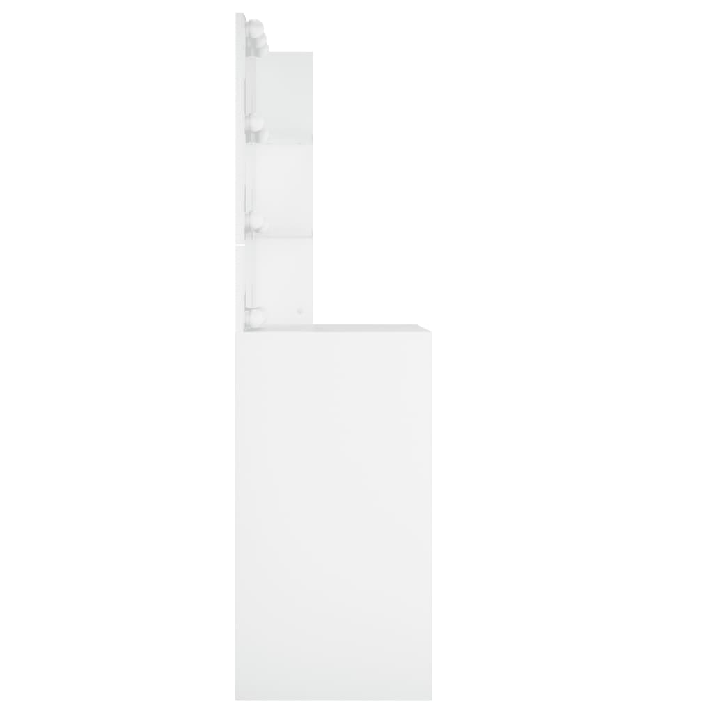 spoguļgaldiņš ar LED, balts, 60x40x140 cm