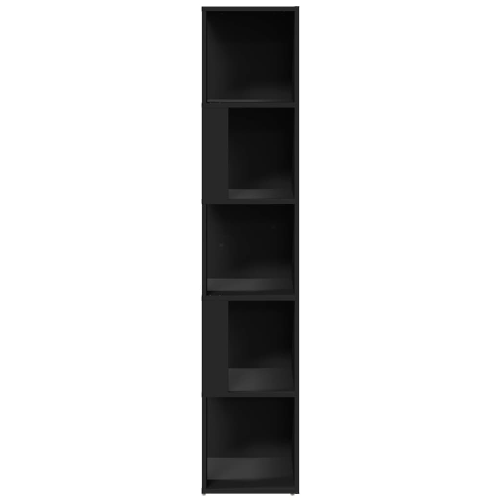 stūra skapītis, melns, 33x33x164,5 cm, skaidu plāksne