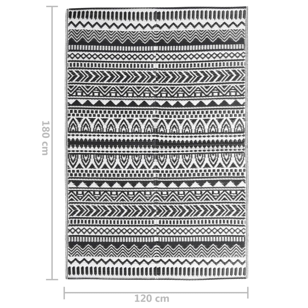 āra paklājs, melns, 120x180 cm, PP