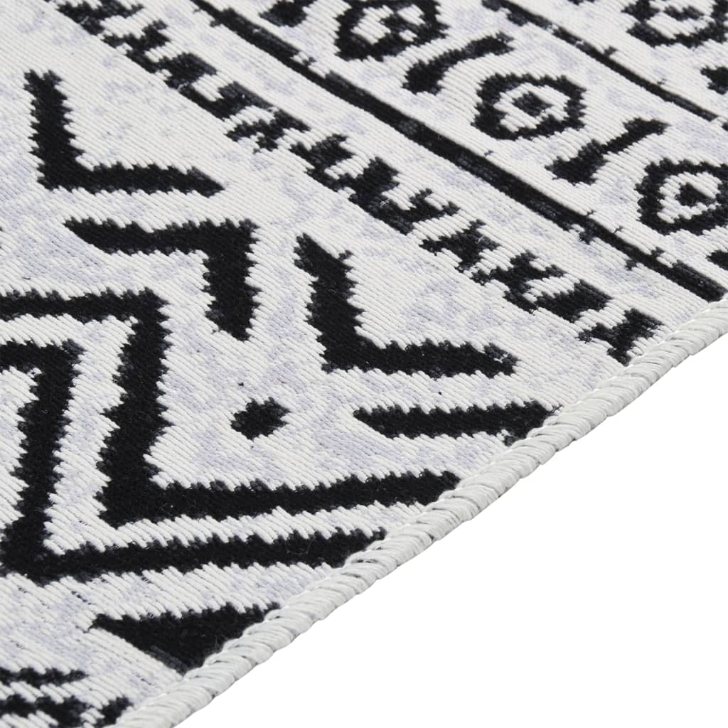 paklājs, melns ar baltu, 120x180 cm, kokvilna