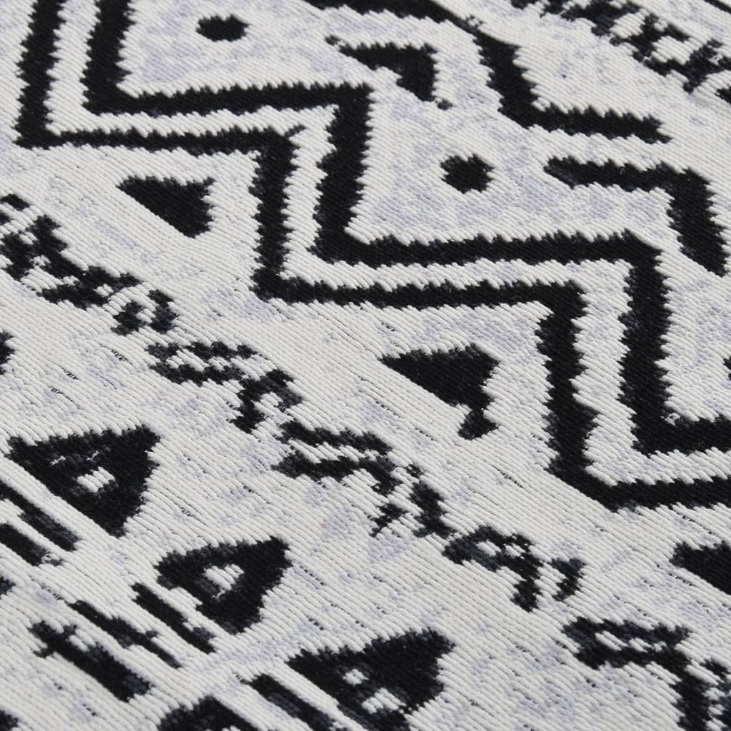 paklājs, melns ar baltu, 120x180 cm, kokvilna
