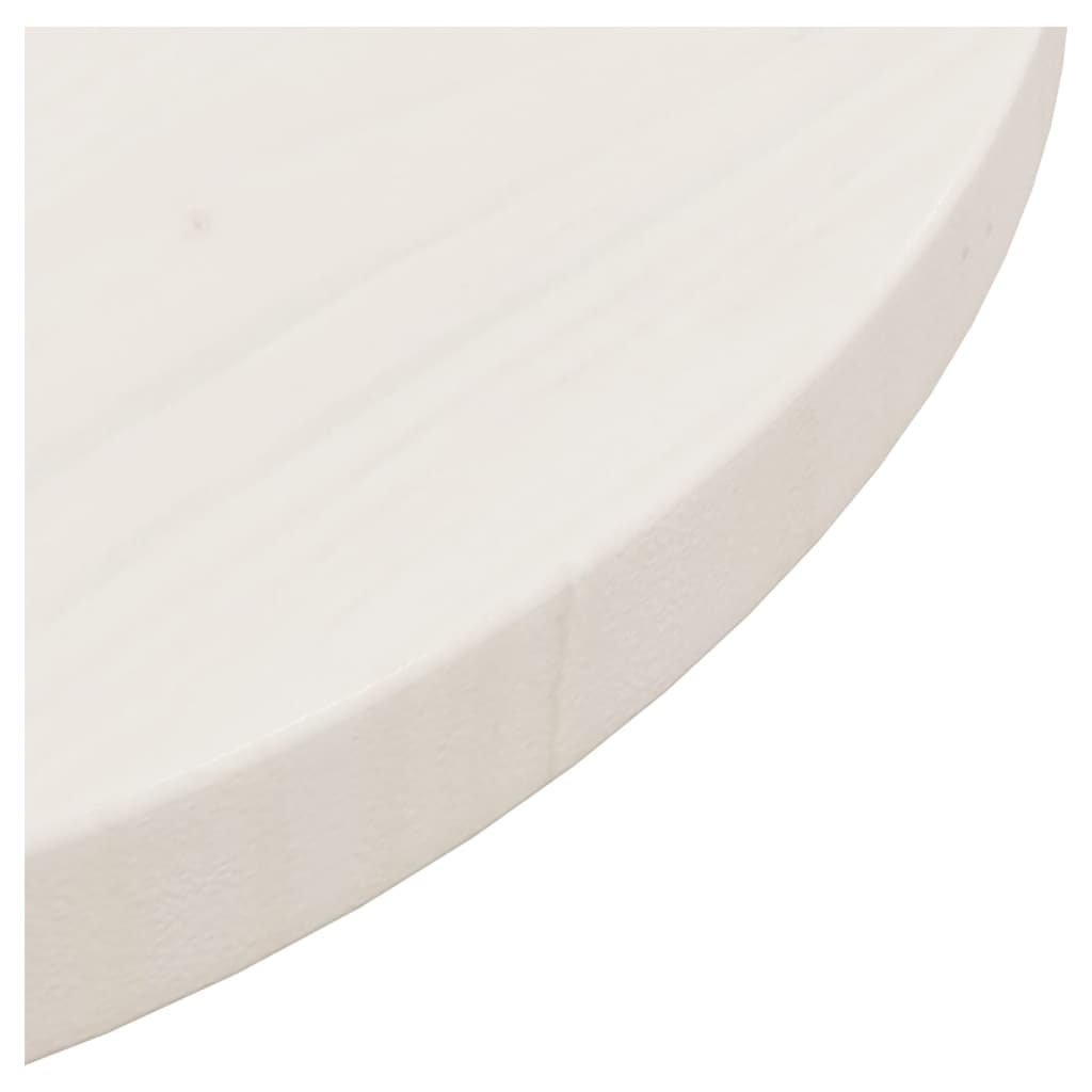 galda virsma, balta, Ø40x2,5 cm, priedes masīvkoks