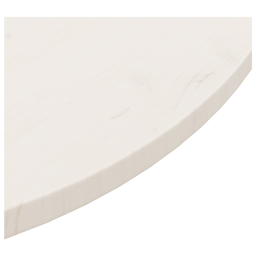 galda virsma, balta, Ø90x2,5 cm, priedes masīvkoks
