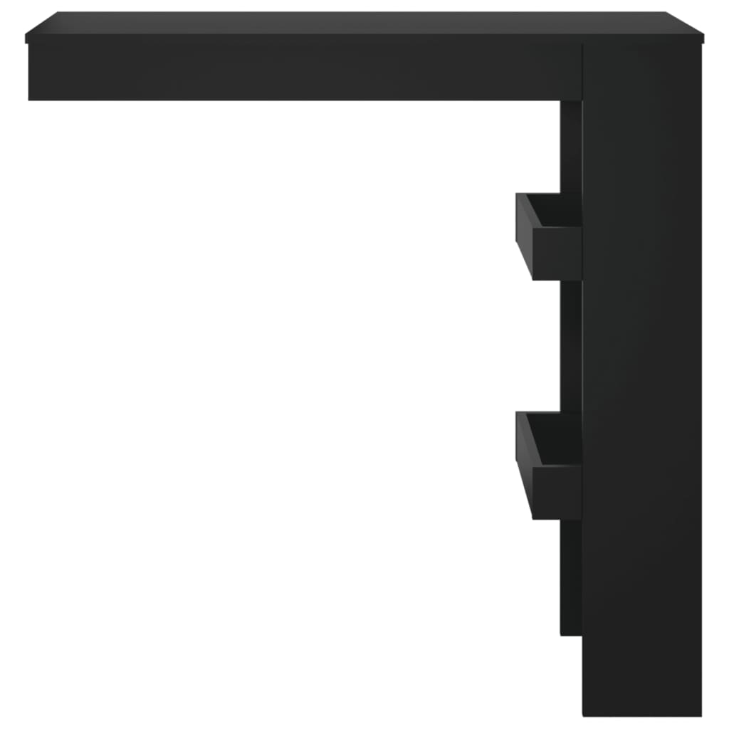 sienas bāra galds, melns, 102x45x103,5 cm, inženierijas koks
