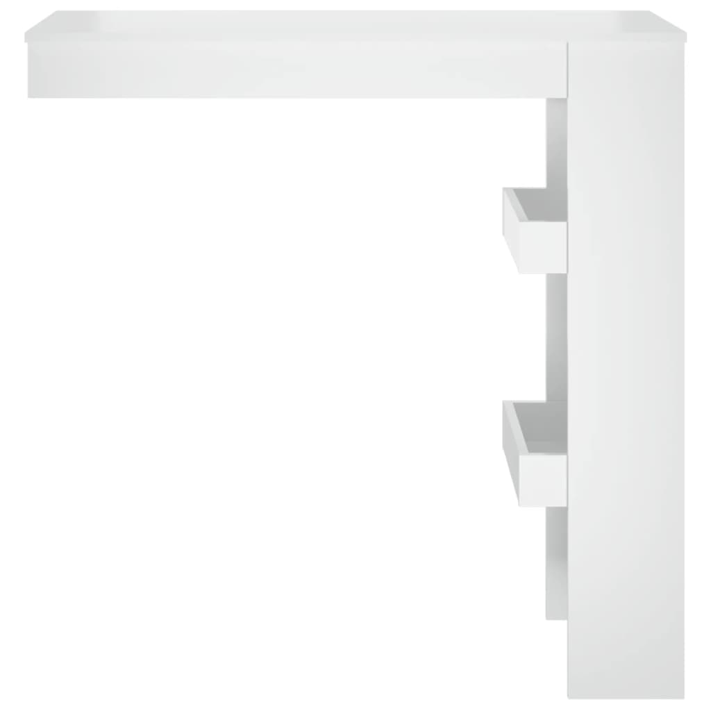 sienas bāra galds, balts, 102x45x103,5 cm, inženierijas koks