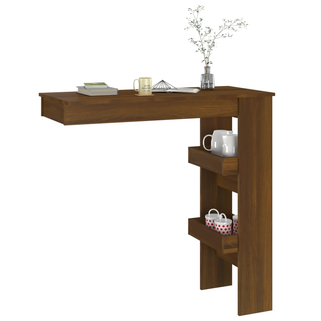 sienas bāra galds, ozolkoka, 102x45x103,5 cm, inženierijas koks