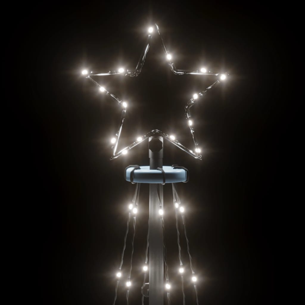 Ziemassvētku egle, 108 vēsi baltas LED lampiņas, 70x180 cm