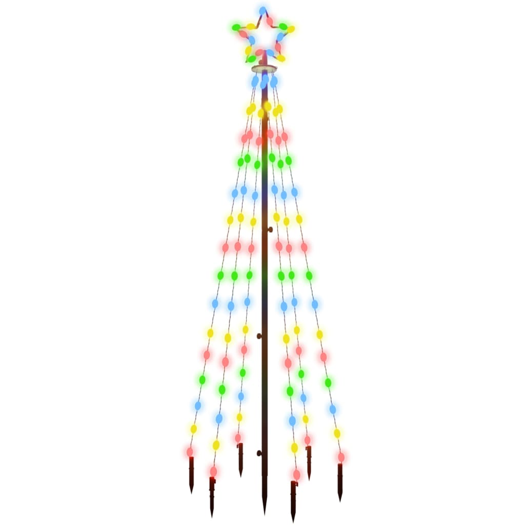 Ziemassvētku egle ar pīķi, 108 krāsainas LED, 180 cm