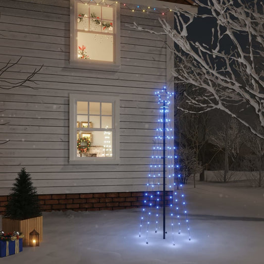 vidaXL Ziemassvētku egle ar pīķi, 108 zilas LED, 180 cm