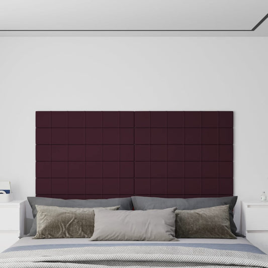 vidaXL sienas paneļi, 12 gab., violeti, 90x15 cm, audums, 1,62 m²