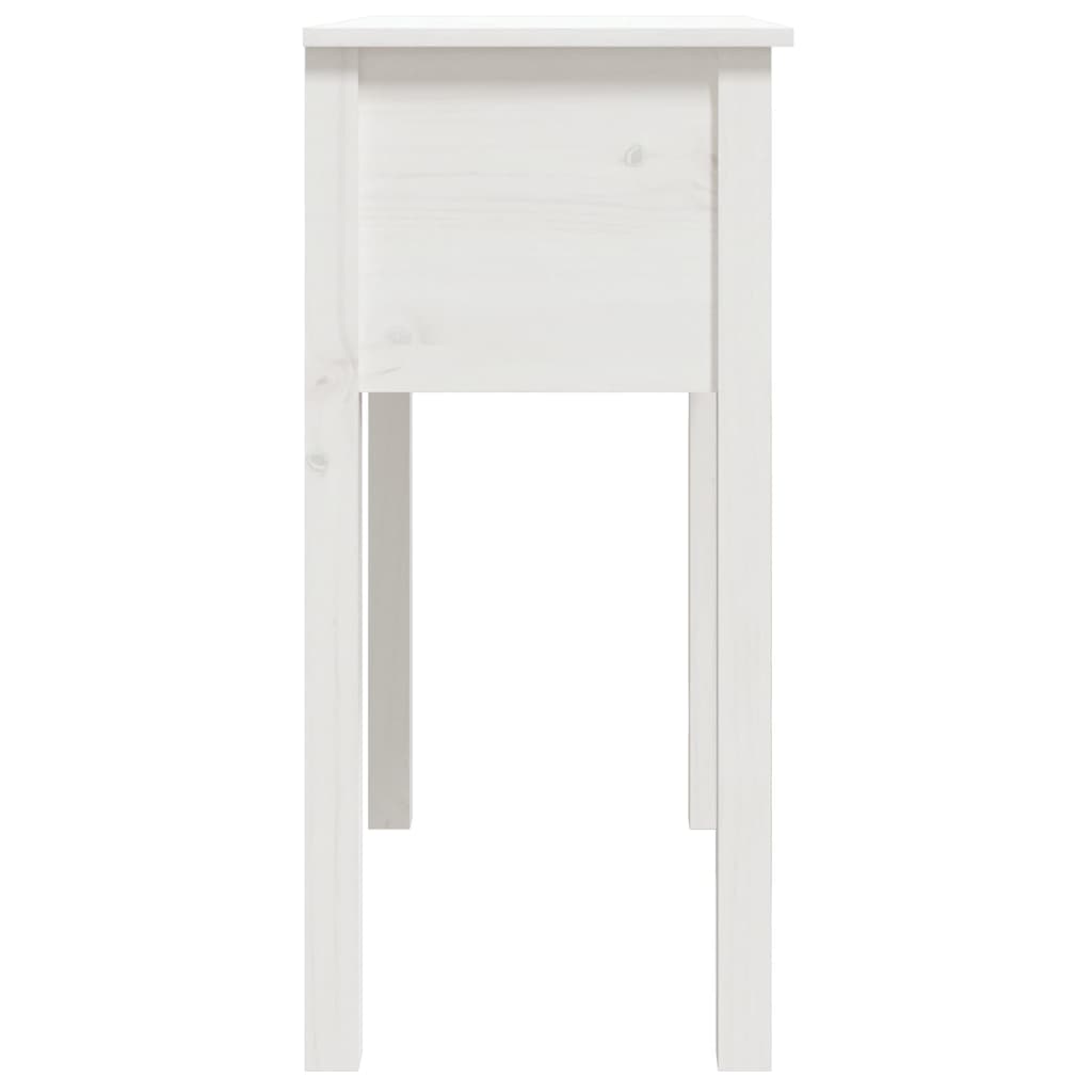 konsoles galdiņš, balts, 70x35x75 cm, priedes masīvkoks