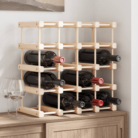 vidaXL vīna pudeļu plaukts 20 pudelēm, 46,5x23x46,5 cm, priedes koks