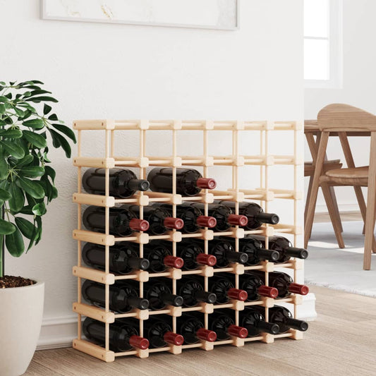 vidaXL vīna pudeļu plaukts 42 pudelēm, 68,5x23x68,5 cm, priedes koks