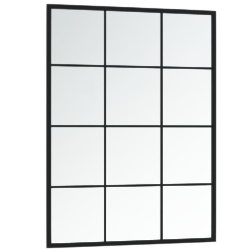 sienas spoguļi, 2 gab., melni, 80x60 cm, metāls
