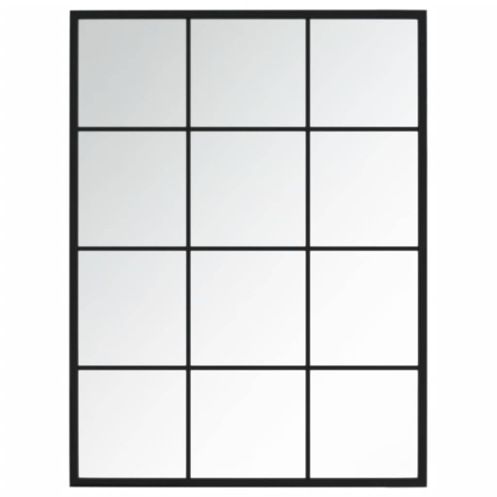 sienas spoguļi, 3 gab., melni, 80x60 cm, metāls