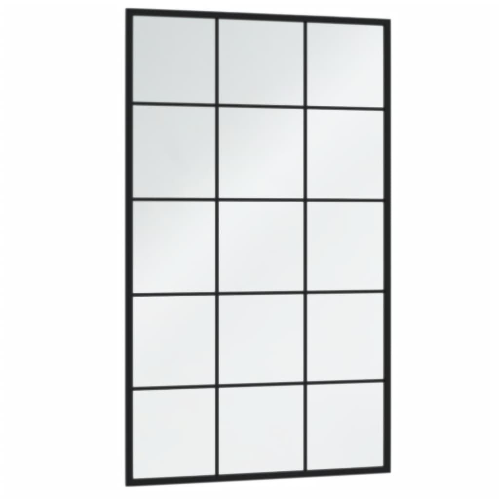 sienas spoguļi, 3 gab., melni, 100x60 cm, metāls