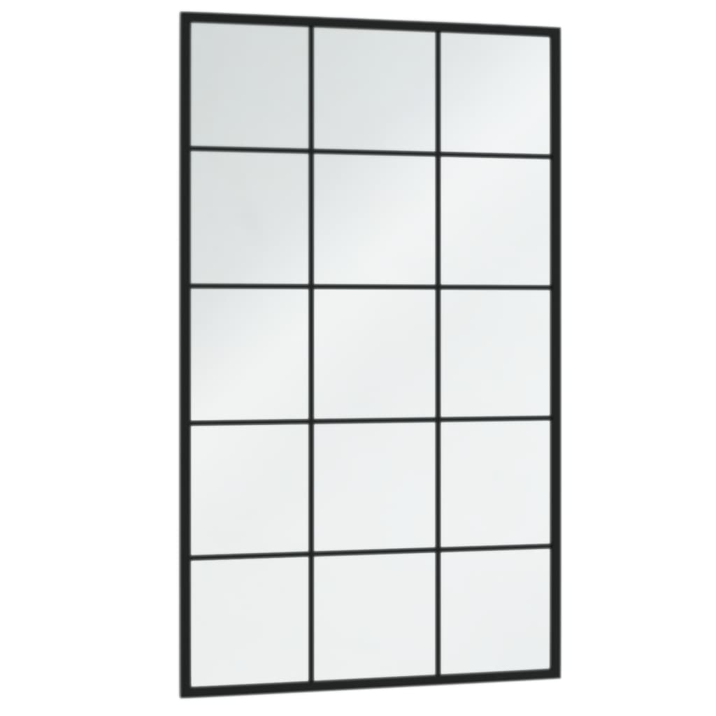 sienas spoguļi, 6 gab., melni, 100x60 cm, metāls