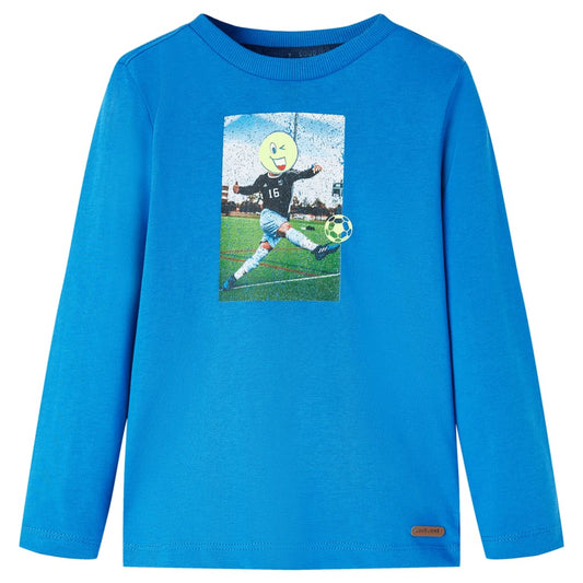 Bērnu krekls ar garām piedurknēm, koši zils, 140