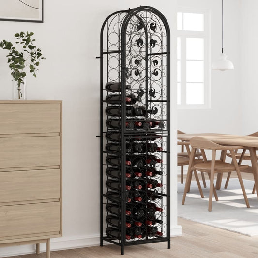 vidaXL vīna pudeļu plaukts 73 pudelēm, 45x36x200 cm, kalta dzelzs