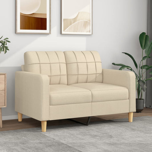 divvietīgs dīvāns, krēmkrāsas audums, 120 cm