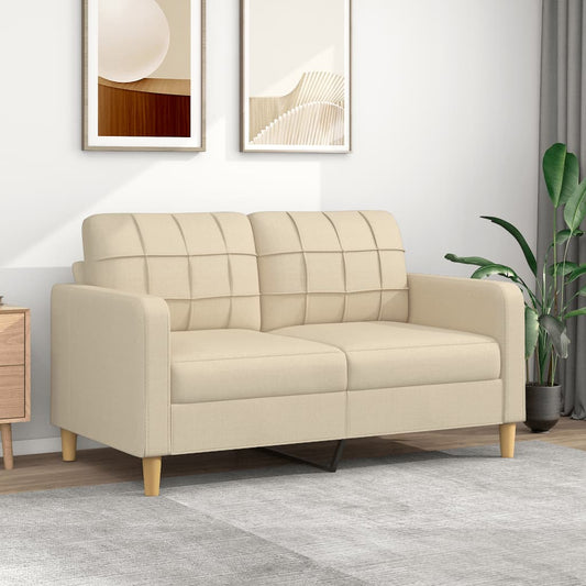 divvietīgs dīvāns, krēmkrāsas audums, 140 cm