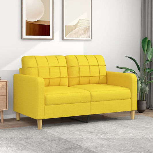 divvietīgs dīvāns, gaiši dzeltens audums, 140 cm