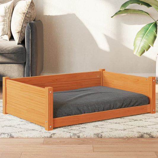 suņu gulta, vaska brūna, 95,5x65,5x28 cm, priedes masīvkoks