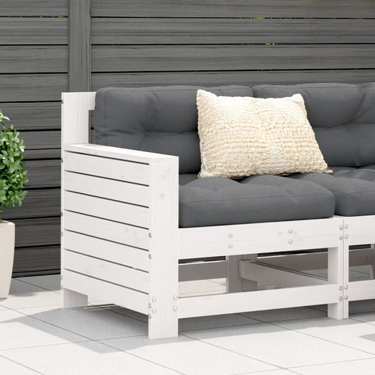 vidaXL dārza dīvāns, 69x62x70,5 cm, balts, priedes masīvkoks
