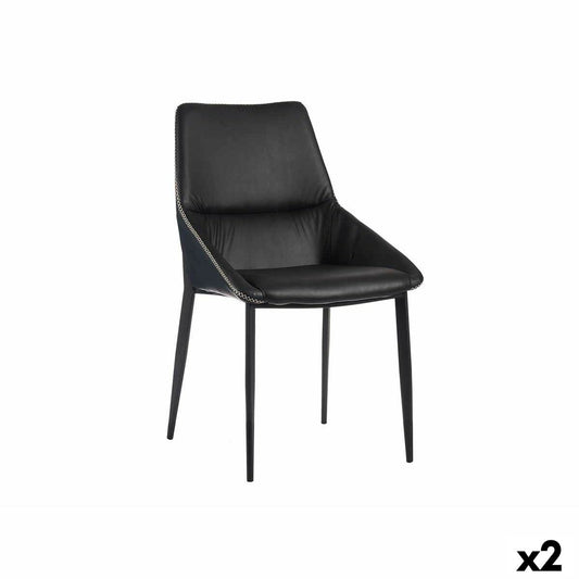 atzveltnes krēsls Pīšana Zils Melns Tērauds 50 x 87 x 61 cm (2 gb.)