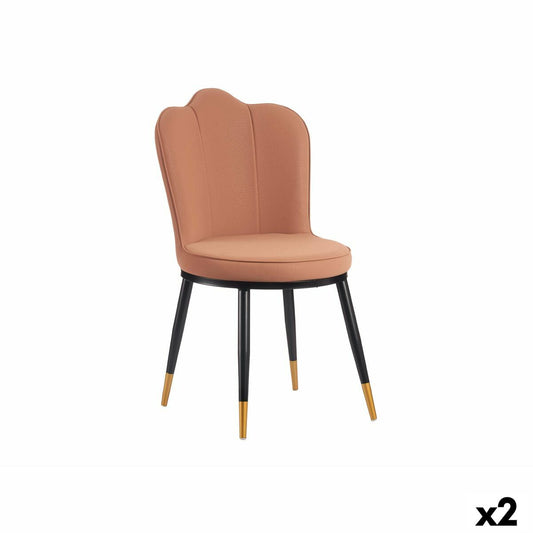 atzveltnes krēsls Čaula Melns Rozā Bronza Tērauds 53 x 58 x 67 cm (2 gb.)