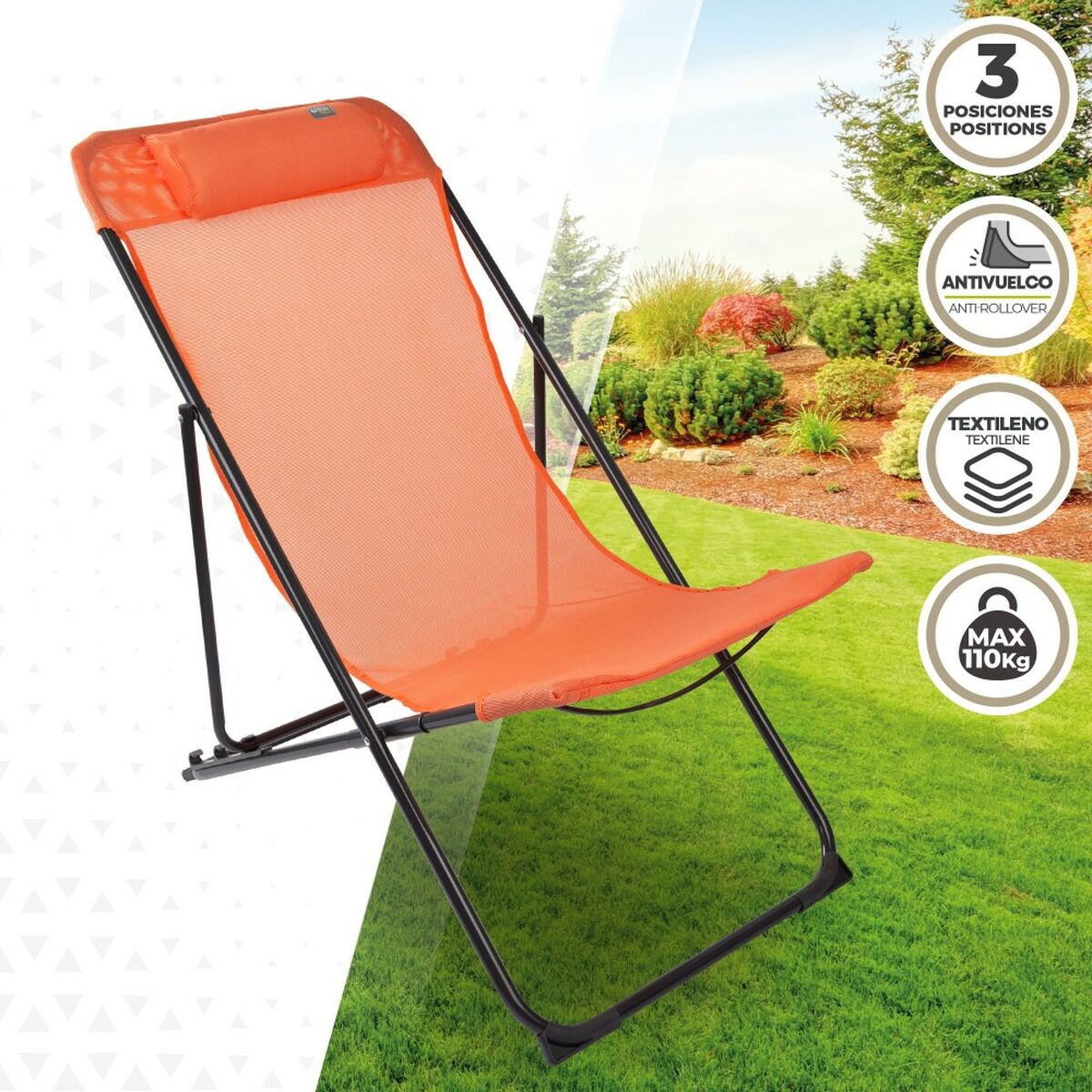 Saliekams krēsls Aktive Oranžs 52 x 87 x 77 cm (4 gb.)