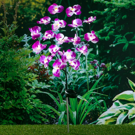 HI solārā dārza LED lampa, orhidejas forma, 75 cm
