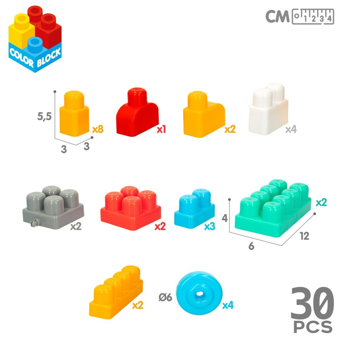 Klucīši Būvēšanai Color Block Koferis Ugunsdzēsējs 30 Daudzums