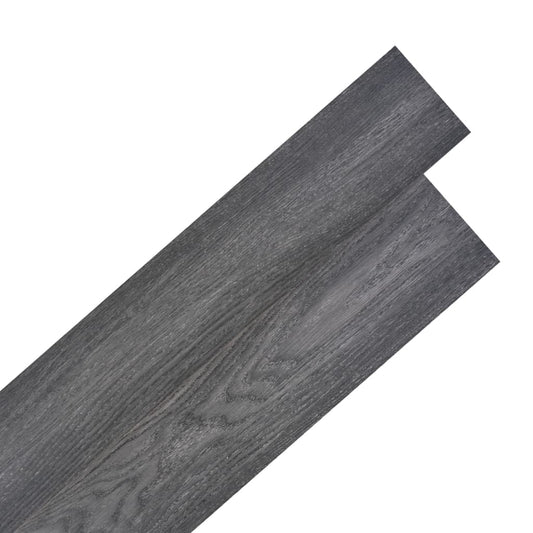 grīdas dēļi, pašlīmējoši, 5,02 m², 2 mm, PVC, melni ar baltu
