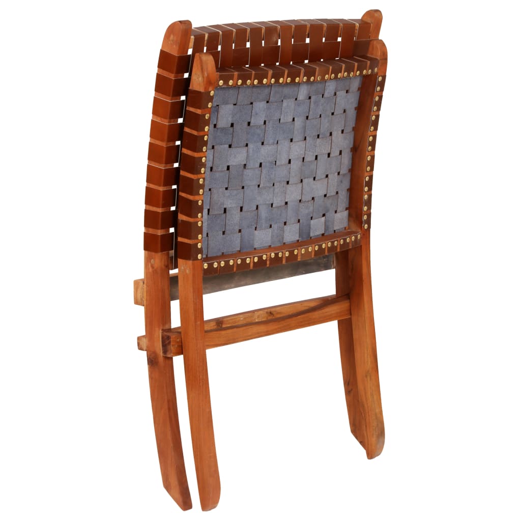 saliekams atpūtas krēsls, brūna dabīgā āda