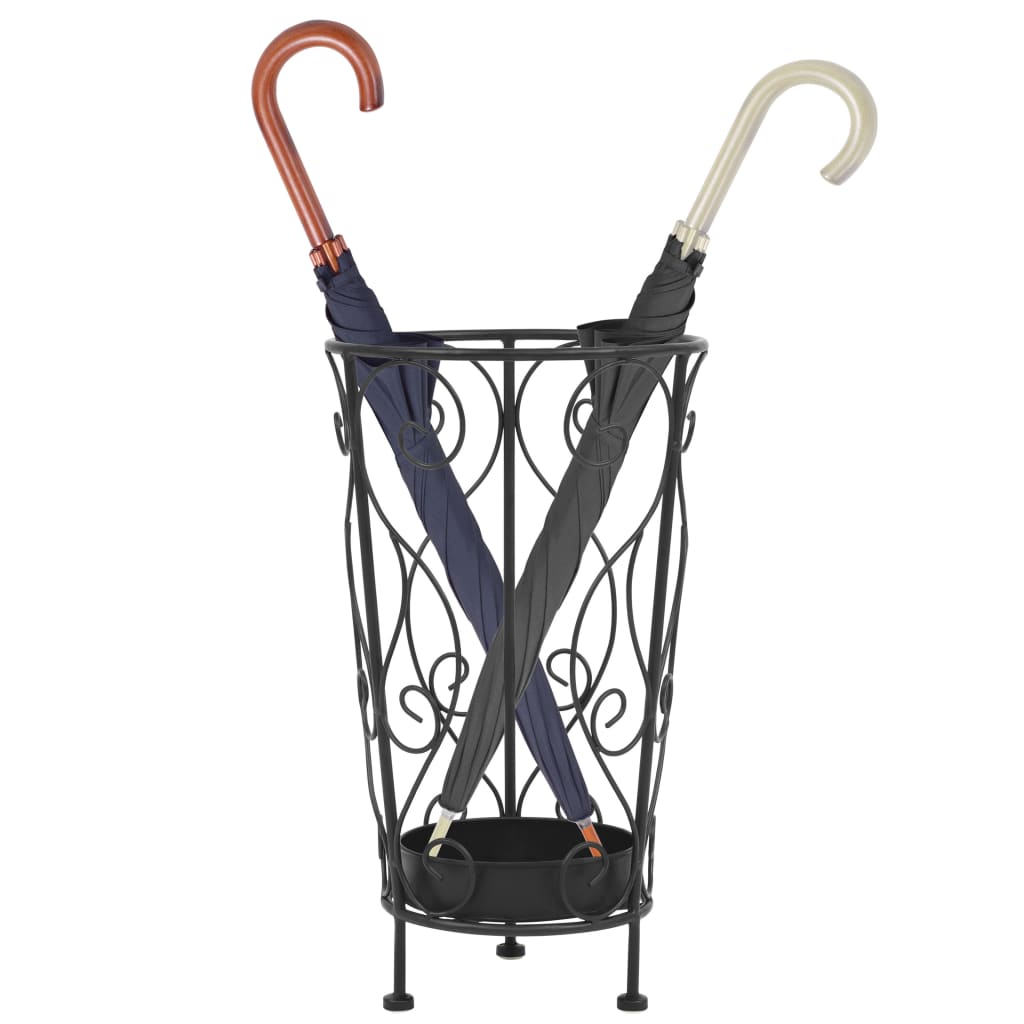 lietussargu turētājs, melns, metāls, vintāžas stils, 26x46 cm