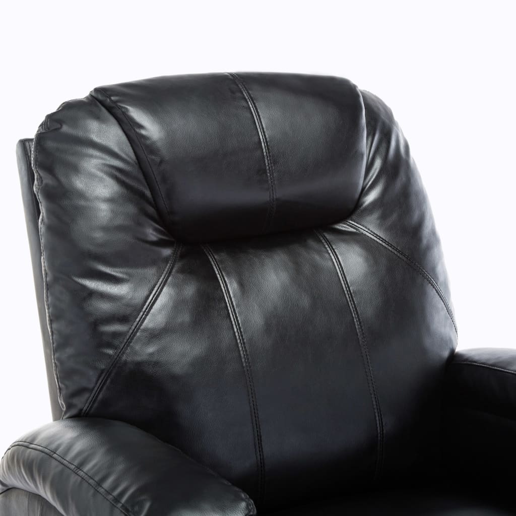 masāžas šūpuļkrēsls, melna mākslīgā āda