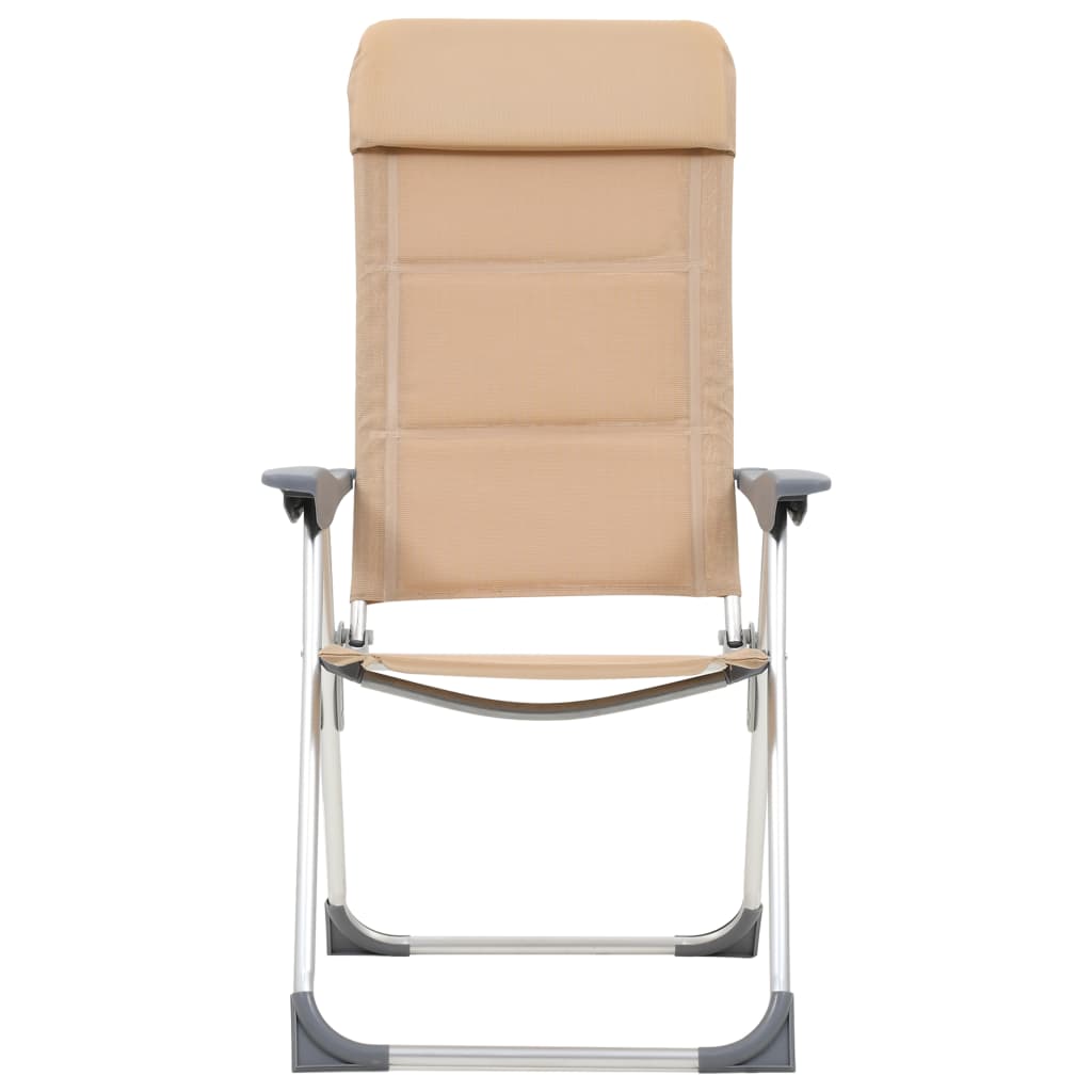 kempinga krēsli, 2 gab., 58x69x111 cm, alumīnijs, pelēki